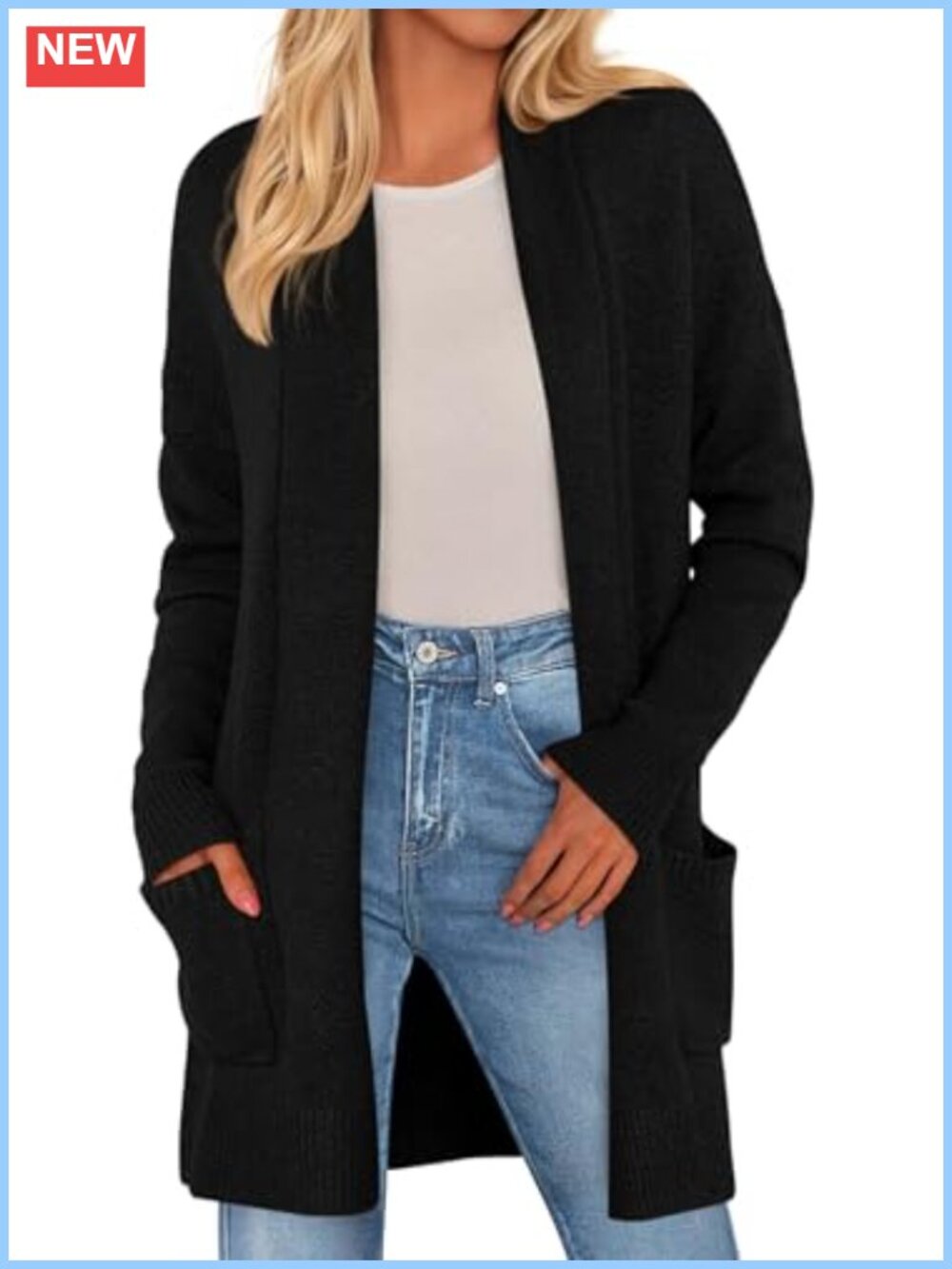 PRETTYGARDEN Women's Open Front Long Cardigan Cozy Knit Sweater